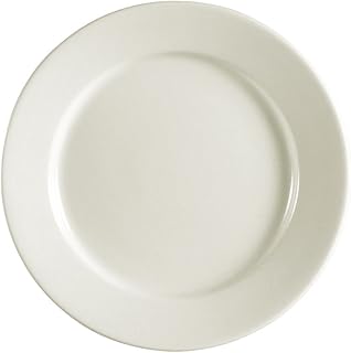 CAC China REC-6 Rolled Edge 6-1/2-Inch Stoneware Round Plate, American White, Box of 36