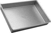 Bread Loaf Pan + Rectangular Cake Pan | Nonstick & Quick Release Coating | Made in USA by USA Pan – 1 Pound, 13 inches, Alloy Steel, Silver