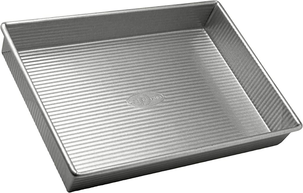 Bread Loaf Pan + Rectangular Cake Pan | Nonstick & Quick Release Coating | Made in USA by USA Pan – 1 Pound, 13 inches, Alloy Steel, Silver