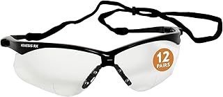 KLEENGUARD V60 Nemesis Vision Correction Safety Glasses 28621 Clear Readers with +1.5 Diopters Black Frame, 6 Pairs/Case