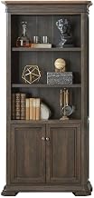 Starlight Canyon Home Wood Veneer Bookcase with Doors and Adjustable Shelves, Office Bookshelf with Storage Antique Bronze Hardware