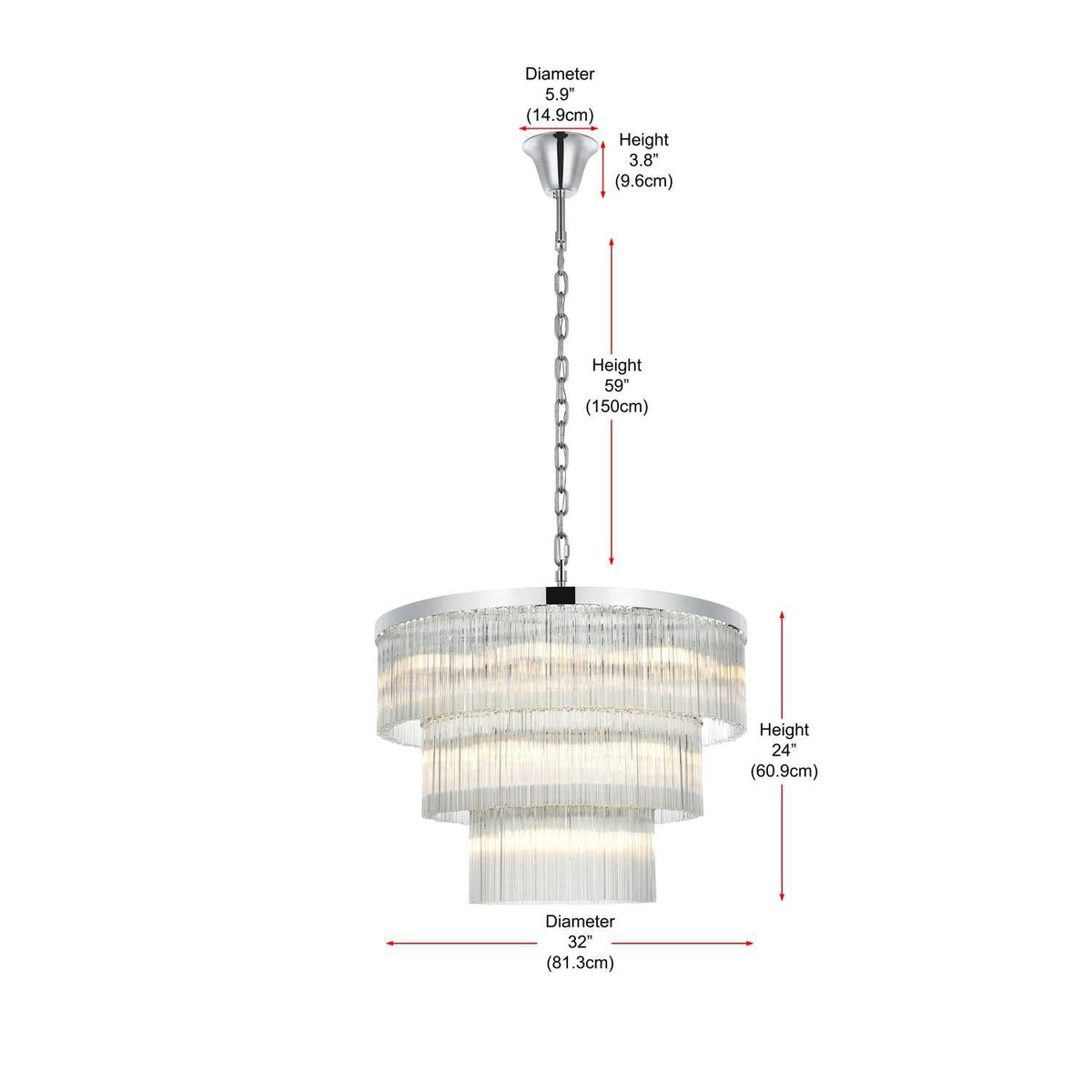 Harlow 18 Light Chandelier Chrome by Lighting Design – Iron, Chrome