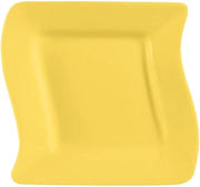 CAC China Soho Pattern 8 1/2 Inch Yellow Square Plates 24 Ct