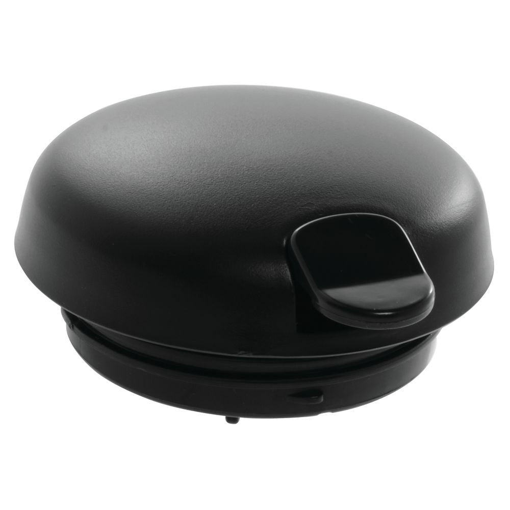 Black Push Button Lid with Orange Trigger by Service Ideas – Plastic, Black, Model FVPLOR