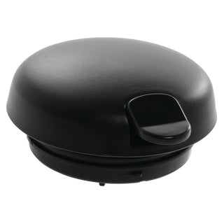 Black Push Button Lid with Orange Trigger by Service Ideas – Plastic, Black, Model FVPLOR