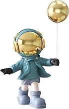 Astronaut Figurine Spaceman Sculpture Outer Space Statue Crafts and Art Ornament for Living Room Bookshelf Bar Decor - Blue