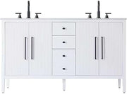 Elegant Kitchen and Bath 60" Double Bathroom Vanity in White