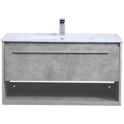 Elegant Decor 36" - Single / Brushed Nickel,gray,grey / Modern Bathroom Vanities