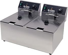 GS1612 Countertop Split Pot Electric Deep Fryer, 31 Lbs. Capacity, Stainless Steel