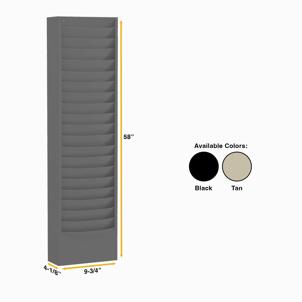 Gray Cold Rolled Steel 20 Contour Pocket Vertical Literature Rack by Durham – 20, Cold Rolled Steel, Gray, Model 400-95