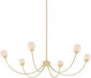 Mitzi H1051806-AGB Natasha - 6 Light Chandelier - 18 Inches Tall and 48 Inches Wide - Aged Brass