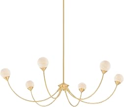 Mitzi H1051806-AGB Natasha - 6 Light Chandelier - 18 Inches Tall and 48 Inches Wide - Aged Brass