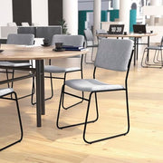 Flash Furniture Gray Fabric/Black Frame / Set of 1 / Contemporary Stacking Chairs
