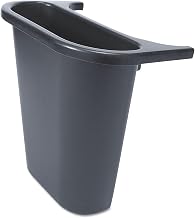 Rubbermaid Commercial Products Plastic Resin Deskside Wastebasket/Recycling Side Saddle Basket, Black, For Home/Office/Under Desk