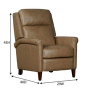 Beige Lotus Cream Manual Recliner by Starlight Canyon Home – Top Grain Leather with Match (X), Beige