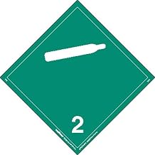 Labelmaster IPV3 Non-Flammable Gas Hazmat Placard, International Wordless, Permanent Vinyl (Pack of 25)