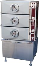 Crown GDA-3 Gas Do-All Dual-Pressure Steamer with Three Compartments & 36" Cabinet Base