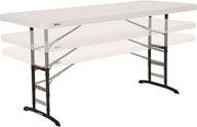 Lifetime 80565 6-Foot Adjustable-Height Folding Utility Table, Almond HDPE Top