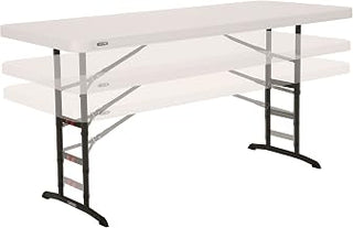 Lifetime 80565 6-Foot Adjustable-Height Folding Utility Table, Almond HDPE Top