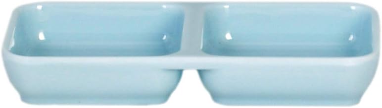 Thunder Group Blue Jade melamine dinnerware collection 4 oz, 6" x 3" twin sauce dish, comes in dozen