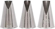 Ateco #881 & #882 & #883 - Set of 3 St Honore Pastry Tips - Stainless Steel