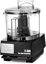 Waring Food Processor with 2.5 Quart Capacity with Flat Lid | 2.5 Quart Capacity with Flat Lid, 3/4 Horsepower Motor, Vegetable Chopper for Professional Kitchens