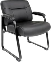 Global Industrial Big & Tall Guest Chair, Black Bonded Leather