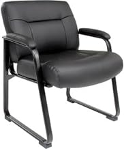 Global Industrial Big & Tall Guest Chair, Black Bonded Leather