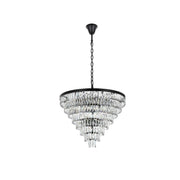 Josephine 29 Light Chandelier Black by Lighting Design – Iron and Crystal, Black