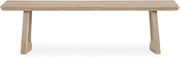 Silas Dining Bench, Solid Oak, Open Base, Backless Design, Seats Three, Oak