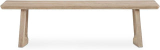 Silas Dining Bench, Solid Oak, Open Base, Backless Design, Seats Three, Oak