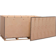 6 Panel Nailess Wooden Shipping Crate w/Lid & Pallet by Global Industrial – Metal, Brown, Model GSL211311981080P