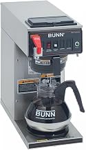 12950.0293 CWTF15-1 Automatic 12 Cup Coffee Brewer with 1 Lower Warmer and Black Plastic Funnel - 120V by Bunn – 0.75 gallons, Stainless Steel, Gray, Model CWTF15-1-0293a
