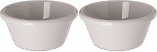 Carlisle FoodService – 6 oz SAN Smooth Ramekins Sauce Bowls, Durable, Heat-Resistant, Stackable Condiment Cups, Ideal for Sauces, Dips, and Dressings, Bone (Pack of 2)