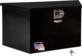 Buyers Products 1701280 Steel Trailer Tongue Box, 16.3 x 14.3 x 35.1 Inch, Black Gloss, Made In The USA, Trailer Tongue Tool Box For Storage And Organization, Trailer Storage Box