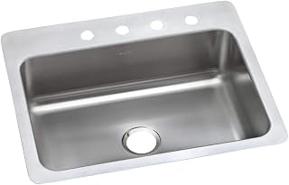 Elkay DSESR127224 Dayton Single Bowl Dual Mount Stainless Steel Sink, 27 x 22 x 8.0625"