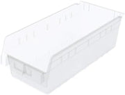 Akro-Mils 30088 Plastic Nesting ShelfMax Storage Bin Box, (18-Inch x 8-Inch x 6-Inch), Clear, (8-Pack)