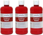 Handy Art Acrylic Paint, Bright Red, 16 oz. Bottle, Pack of 3 (RPC101040-3)