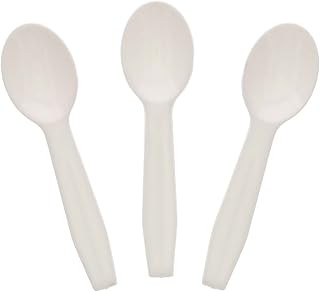 AmerCareRoyal Unwrapped Disposable Polystyrene Plastic Taster Spoons for Samples, Restaurants and Catering, 3", White, Pack of 3000