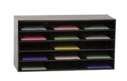 Black Cold Rolled Steel Horizontal Literature Storage Rack by Durham – 34" W x 18" H x 12" D, Alloy Steel, Black, Model 434-08