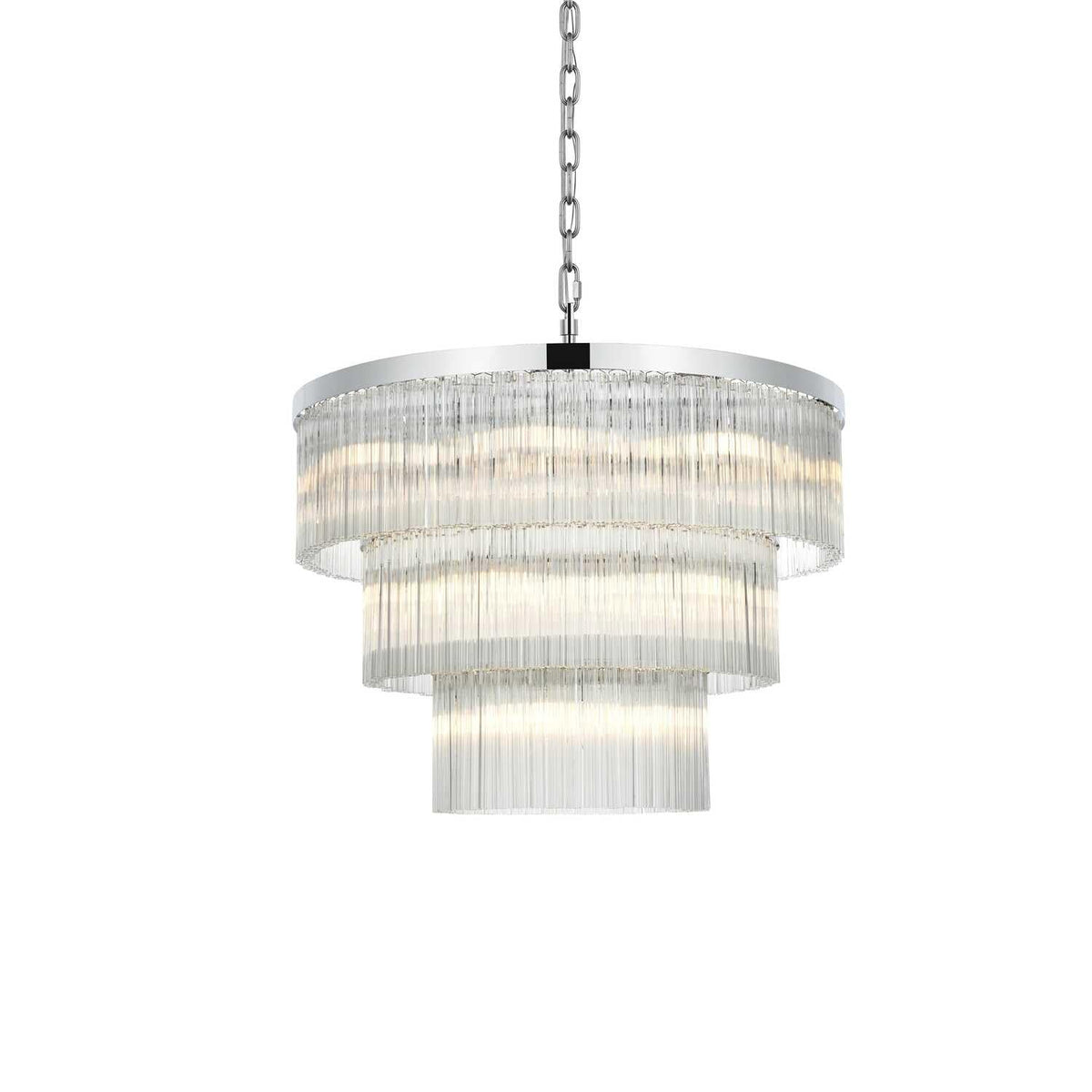 Harlow 18 Light Chandelier Chrome by Lighting Design – Iron, Chrome