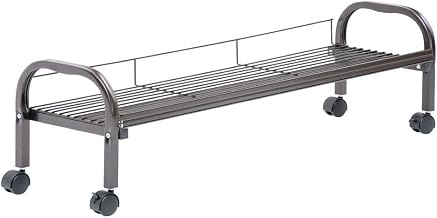 HUBERT Mobile Deli Display Bunk 1-Tier Espresso Metal - 47"L x 13 3/4"W x 13 1/2"H