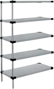 QUANTUM STORAGE SYSTEMS WRSAD5-74-2460SS Solid Shelves Add-On Kit for WRS5-74-2460SS Stainless Steel 5 Shelves 74" H x 60" W x 24" D