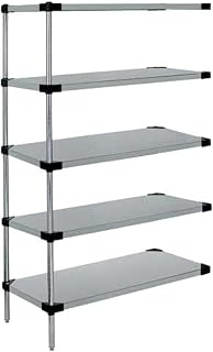 QUANTUM STORAGE SYSTEMS WRSAD5-74-2460SS Solid Shelves Add-On Kit for WRS5-74-2460SS Stainless Steel 5 Shelves 74" H x 60" W x 24" D