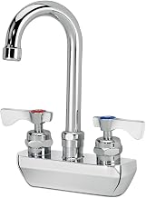Royal Series 4" Center Wall Mount Faucet by Krowne – 5"L x 16"W x 3"H, Brass, Chrome or Stainless Steel, Model 14-400L
