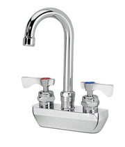 Royal Series 4" Center Wall Mount Faucet by Krowne – 5"L x 16"W x 3"H, Brass, Chrome or Stainless Steel, Model 14-400L