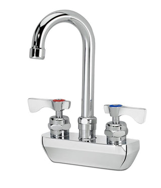Royal Series 4" Center Wall Mount Faucet by Krowne – 5"L x 16"W x 3"H, Brass, Chrome or Stainless Steel, Model 14-400L