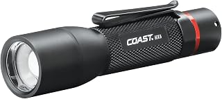 Coast HX5 410 Lumen LED Flashlight, Pure Beam Focusing, Slide Focus, Pocket Clip, Weatherproof, Pocket Sized, Black