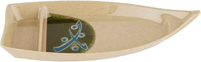 G.E.T. 136-TD, Traditional Collection, Brown 10 oz. 2-Compartment Boat Melamine Plates 10.5" x 4.75" (Pack of 12)