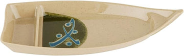 G.E.T. 136-TD, Traditional Collection, Brown 10 oz. 2-Compartment Boat Melamine Plates 10.5" x 4.75" (Pack of 12)